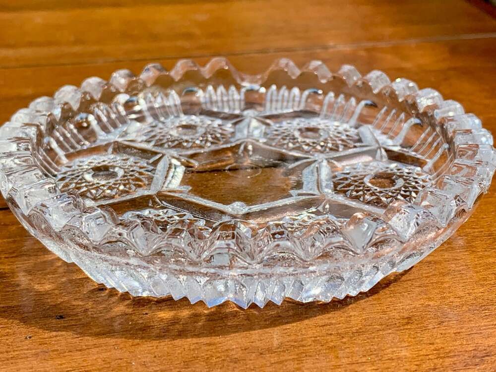 Vintage Ash tray Italy pressed glass